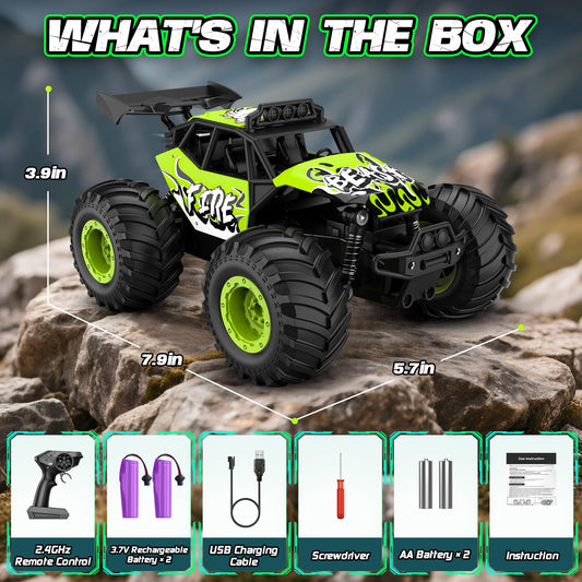 Meislane monster truck with LED headlights for nighttime play