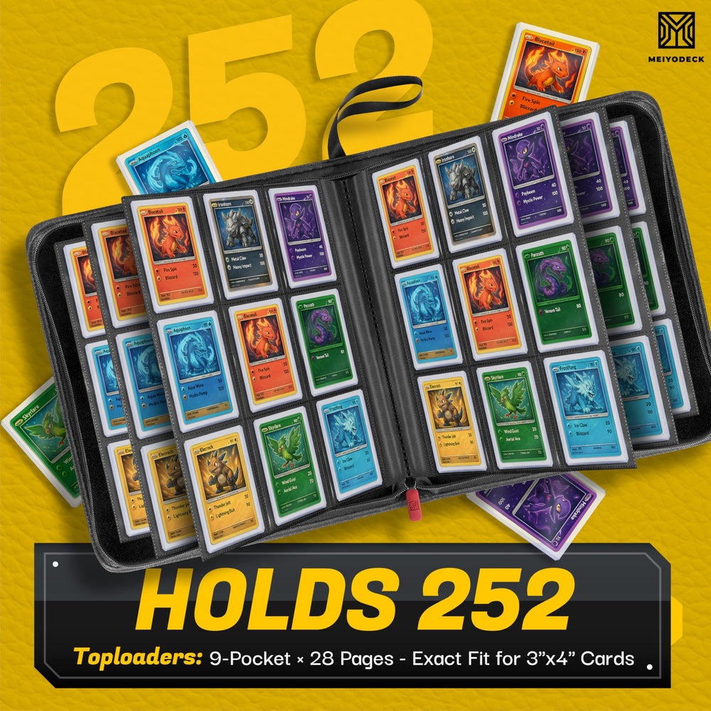 14 double-sided pages protect cards while allowing easy viewing