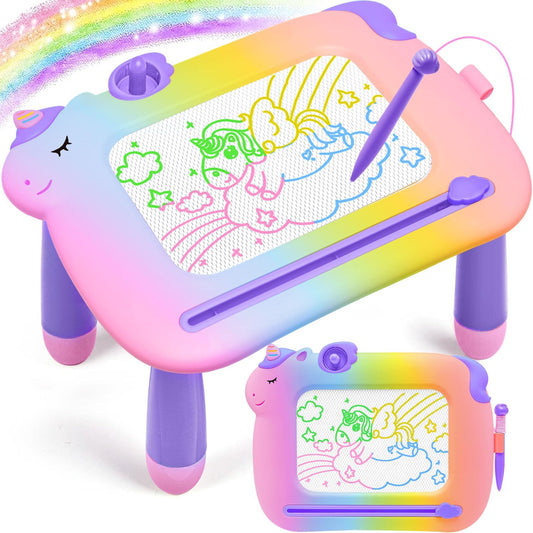 MEJCFARI magnetic drawing board front view showing kid-friendly design for mess-free creativity