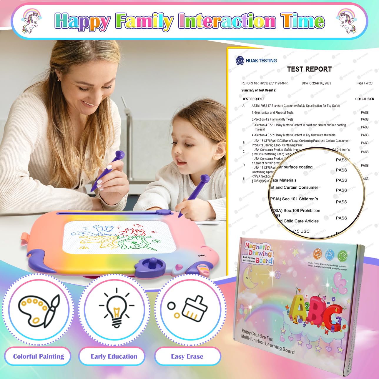 MEJCFARI unicorn design side angle ideal for imaginative doodling during playtime