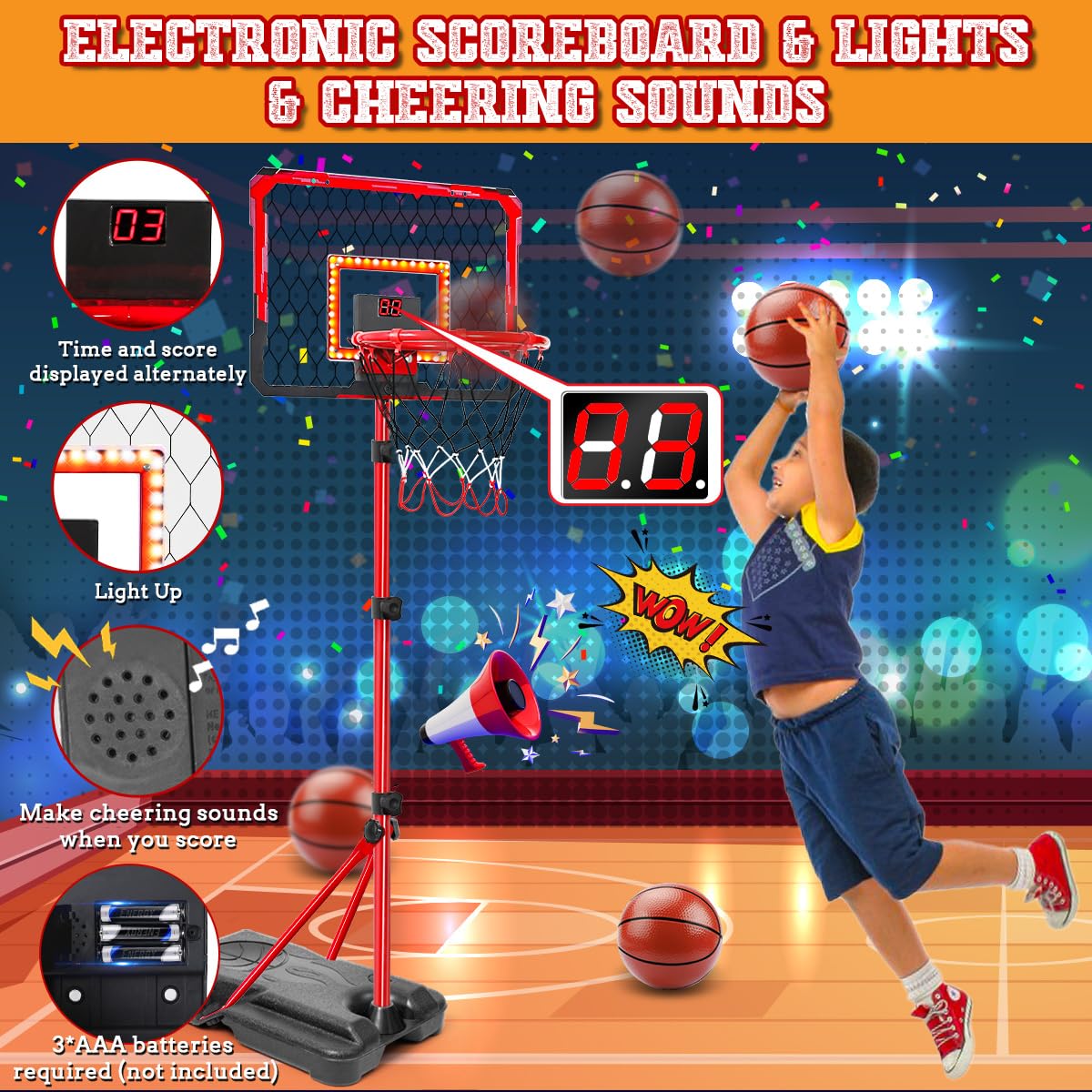 Meland electronic scoreboard with cheering voice for engaging gameplay.