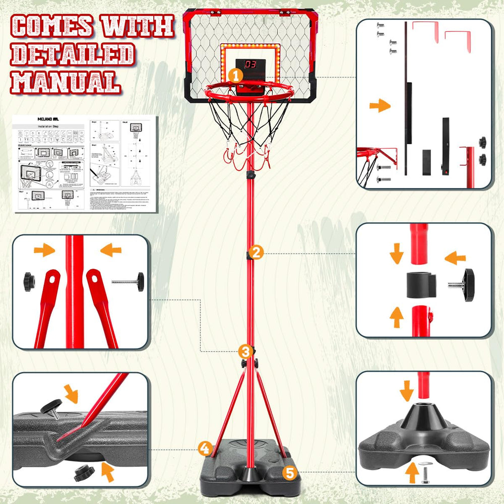 Meland indoor family-friendly basketball hoop for shared fun.