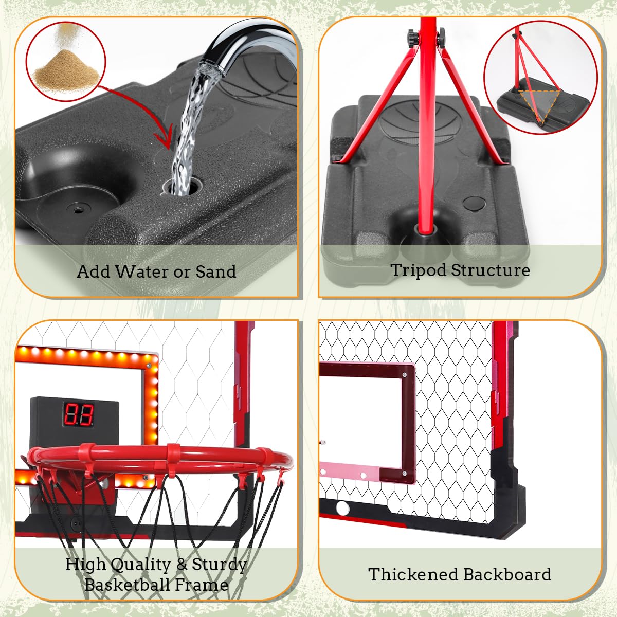Meland outdoor basketball hoop set for active outdoor play.