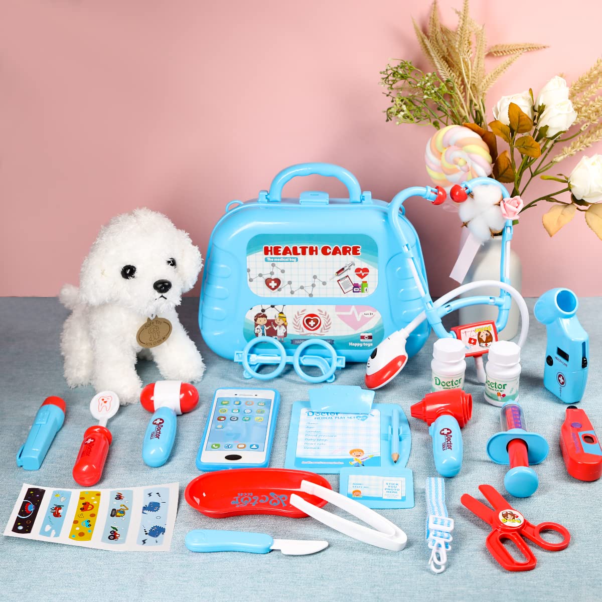 Meland cute dog doll in kit for caring patient pretend play