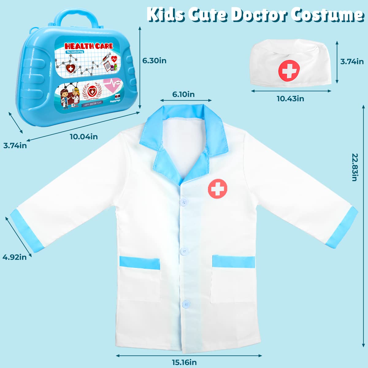 Meland doctor coat and hat for immersive dress-up play