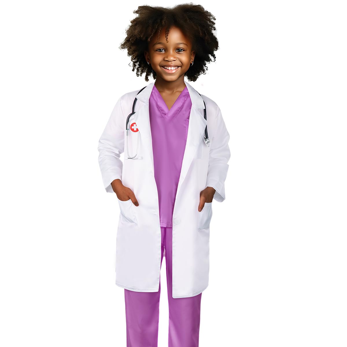 Meland doctor costume kids scrubs pants purple for comfortable wear