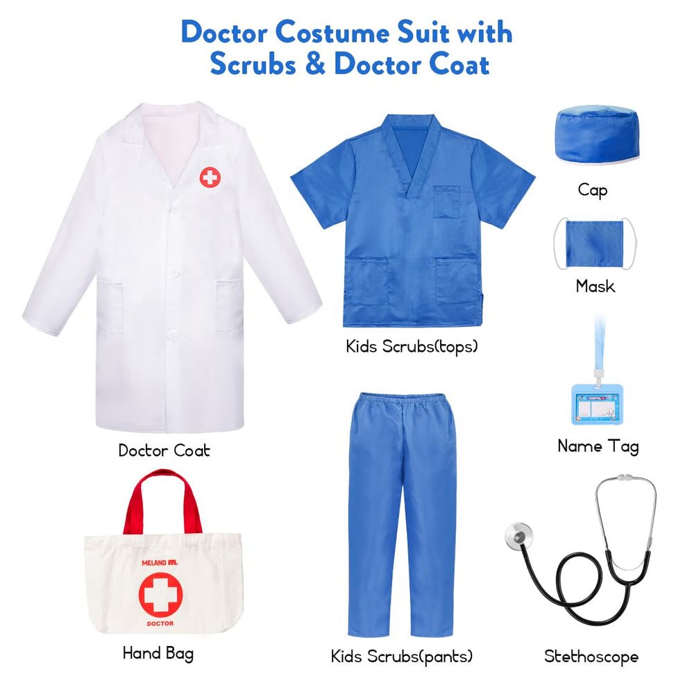 Meland surgical mask included for authentic doctor dress-up
