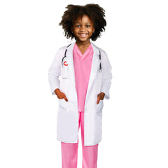 Meland Doctor Costume pink stethoscope toy, durable and safe for imaginative checks.