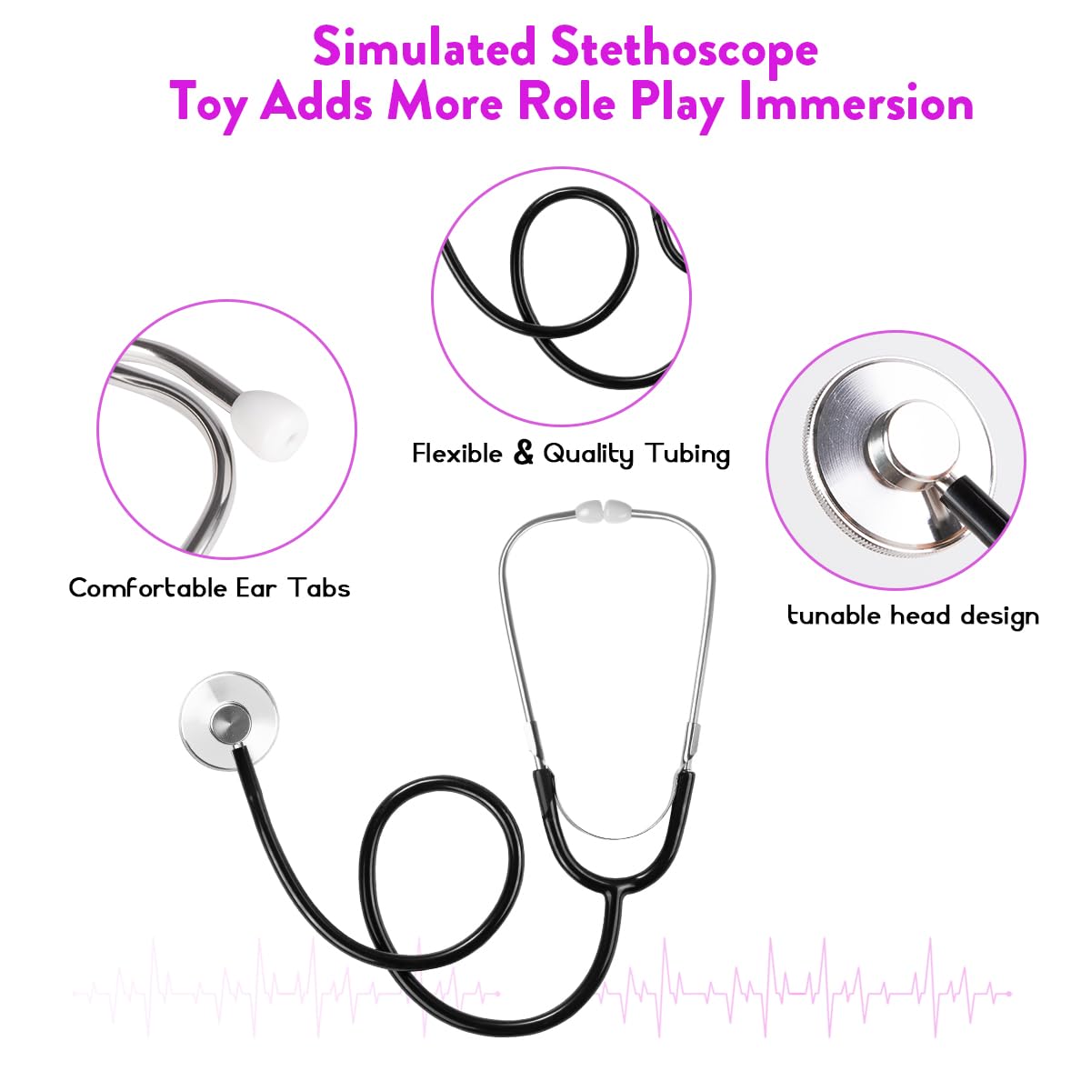 Meland doctor costume simulated stethoscope toy for immersive play