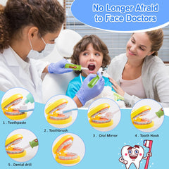Meland Doctor Kit close-up of braces and retainers for practicing dental care.