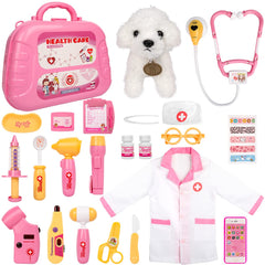 Meland Toy Doctor Kit with carrying case for easy pretend play on the go