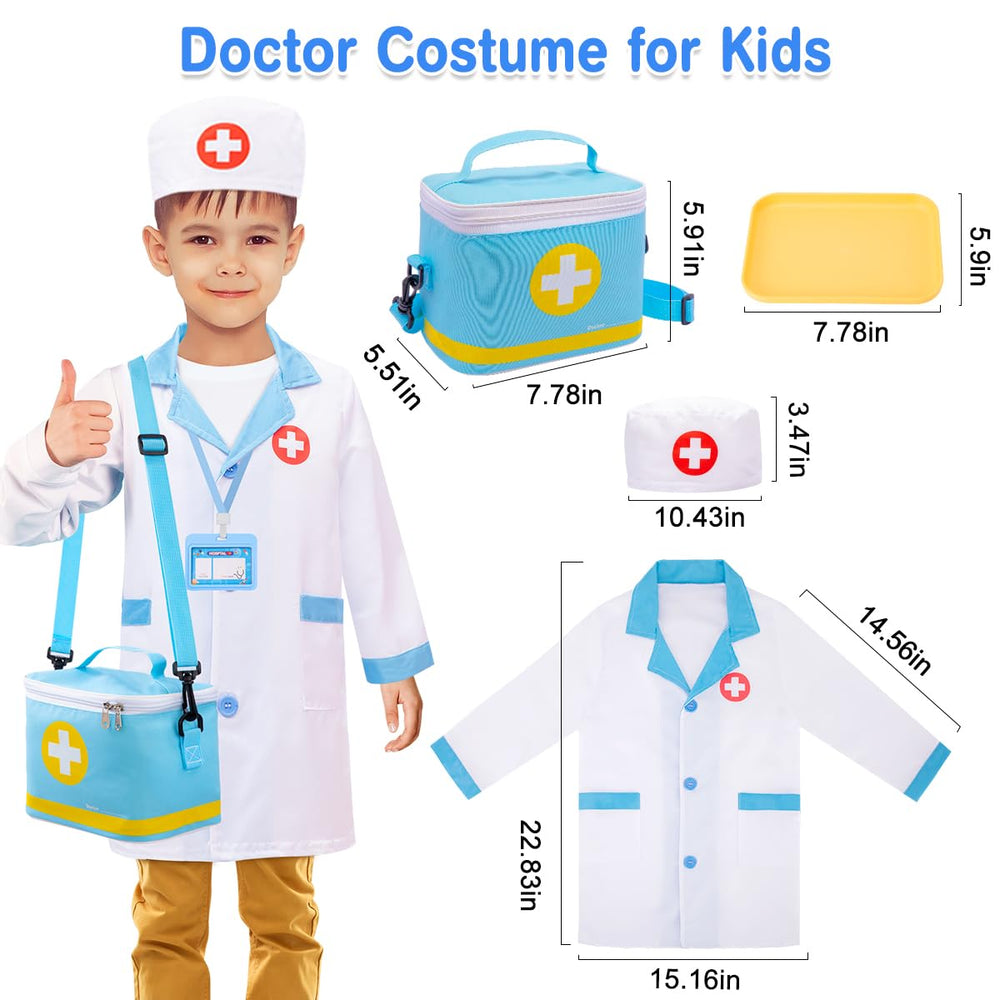 Kids engaging in a Meland Doctor Kit roleplay session for imaginative healthcare tales.