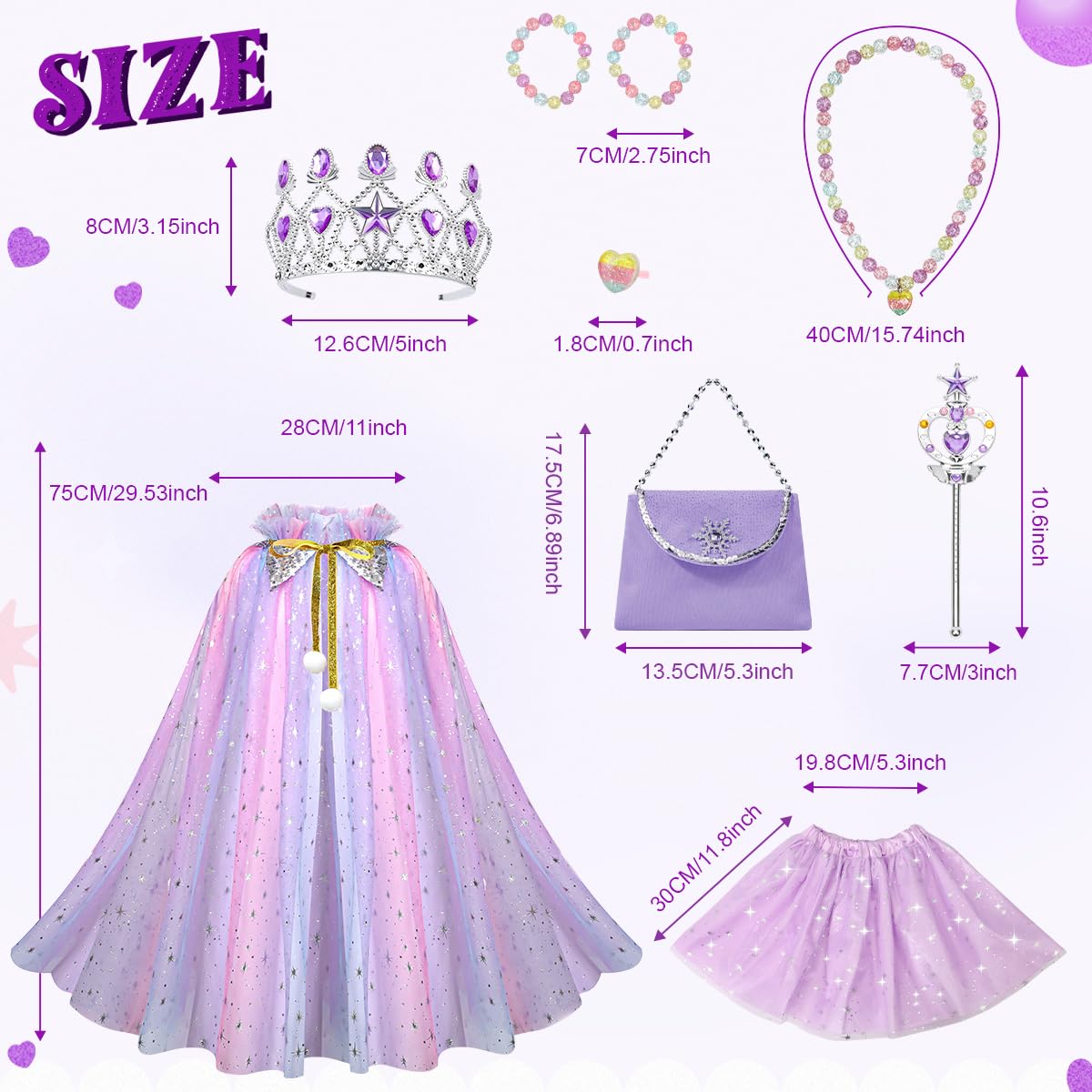 Meland jewelry set with ear clips, necklace and bracelet for sparkle.