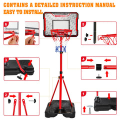 Meland set includes 3 colorful basketballs for beginner shooting practice.