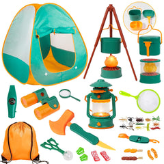 Meland Kids Camping Set tent scene promotes imaginative indoor play and cozy hideaway.