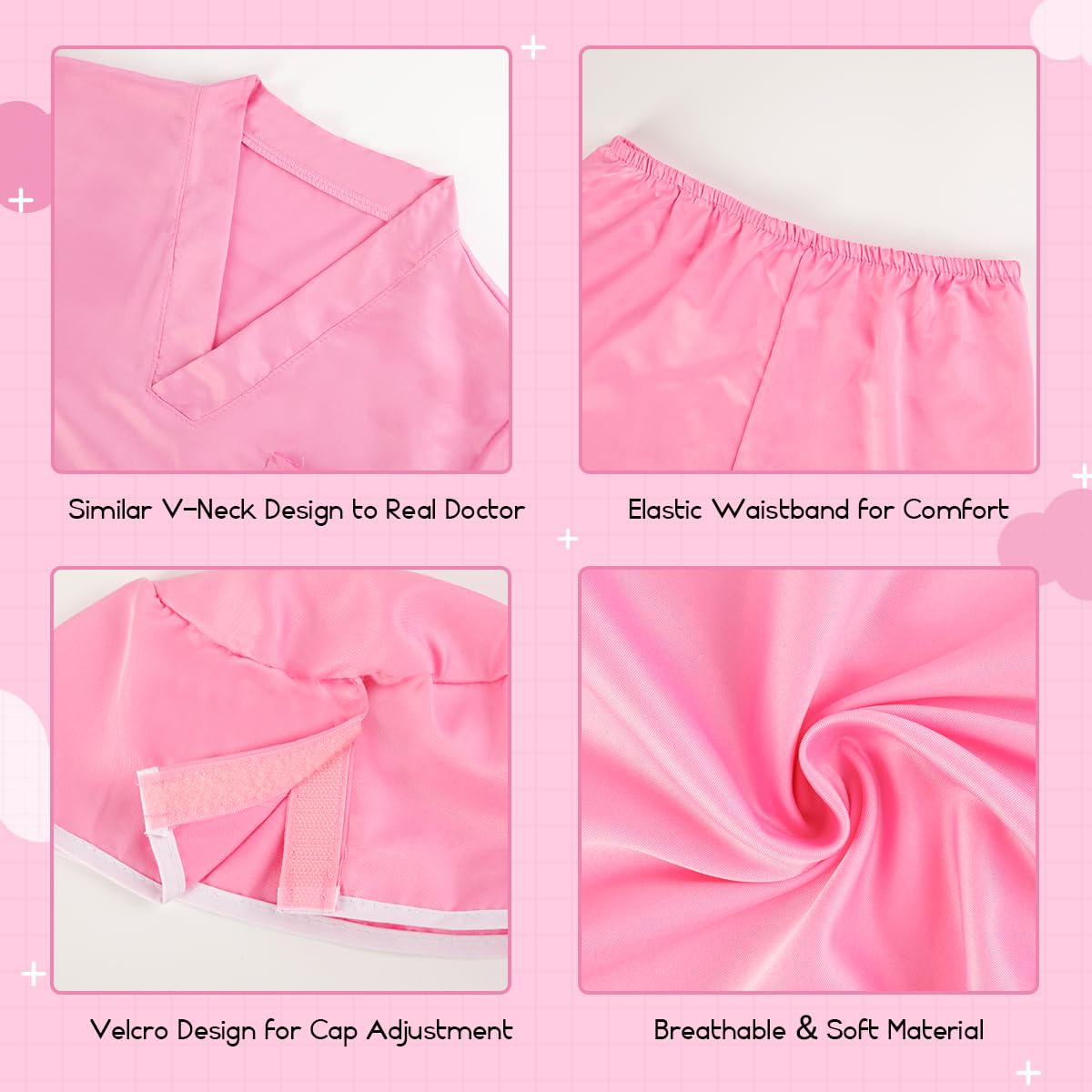 Meland scrubs pants for kids, elastic waistband helps all-day comfort.