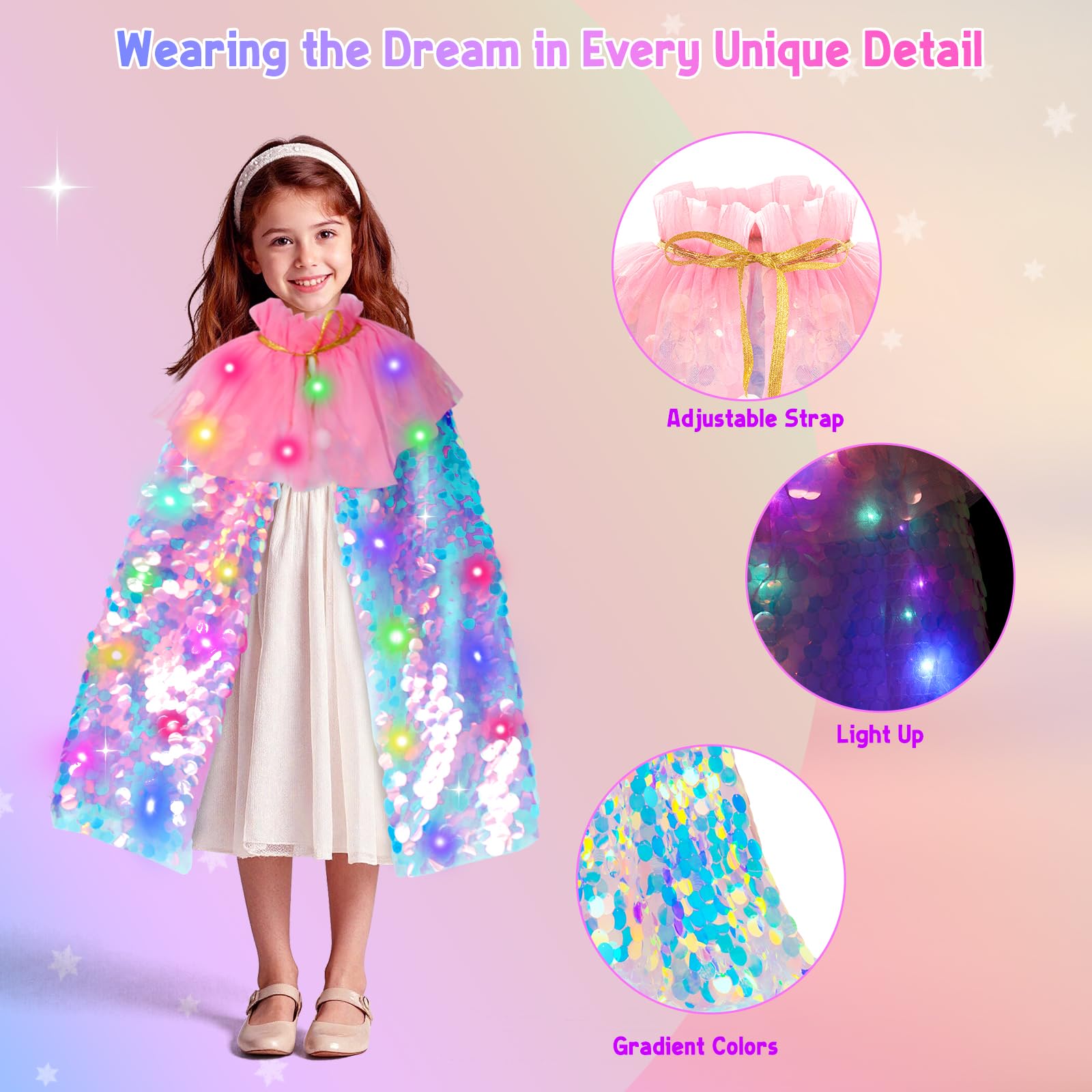 Meland light-up braided hairband adds colorful detail to costumes