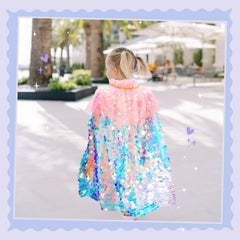 Meland princess accessories with rainbow mermaid bag complement the cape