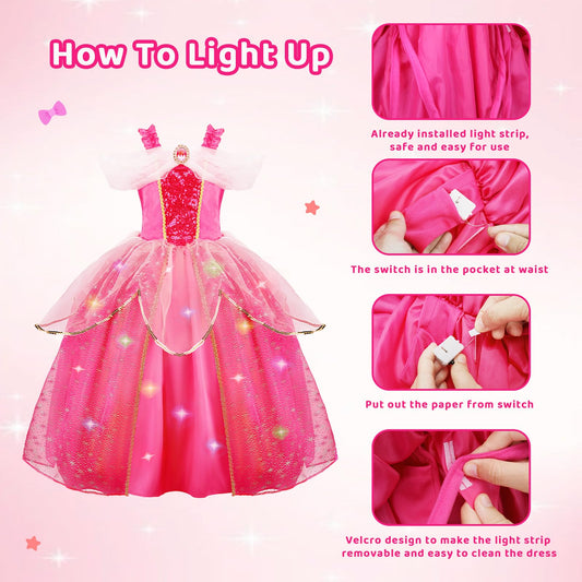 Meland princess dress accessories set including gloves and tiara for complete dress-up