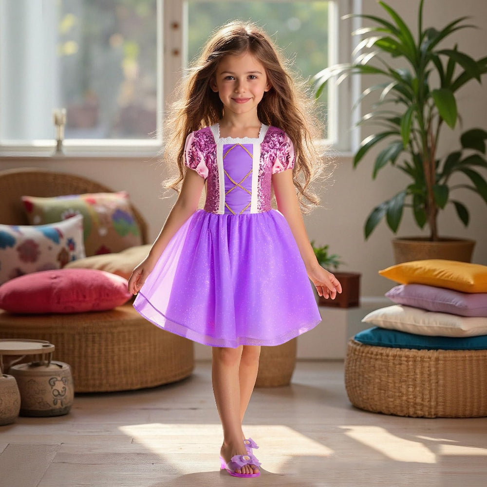 Meland Princess blue dress top adds classic elegance to daily pretend stories.