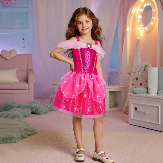 Meland princess dress color palette purple green pink for diverse character play