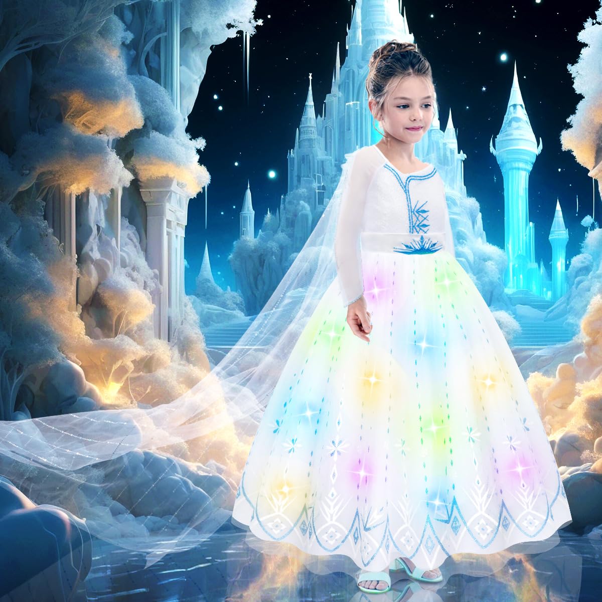 Meland dress with LED lights offers three modes for dynamic play
