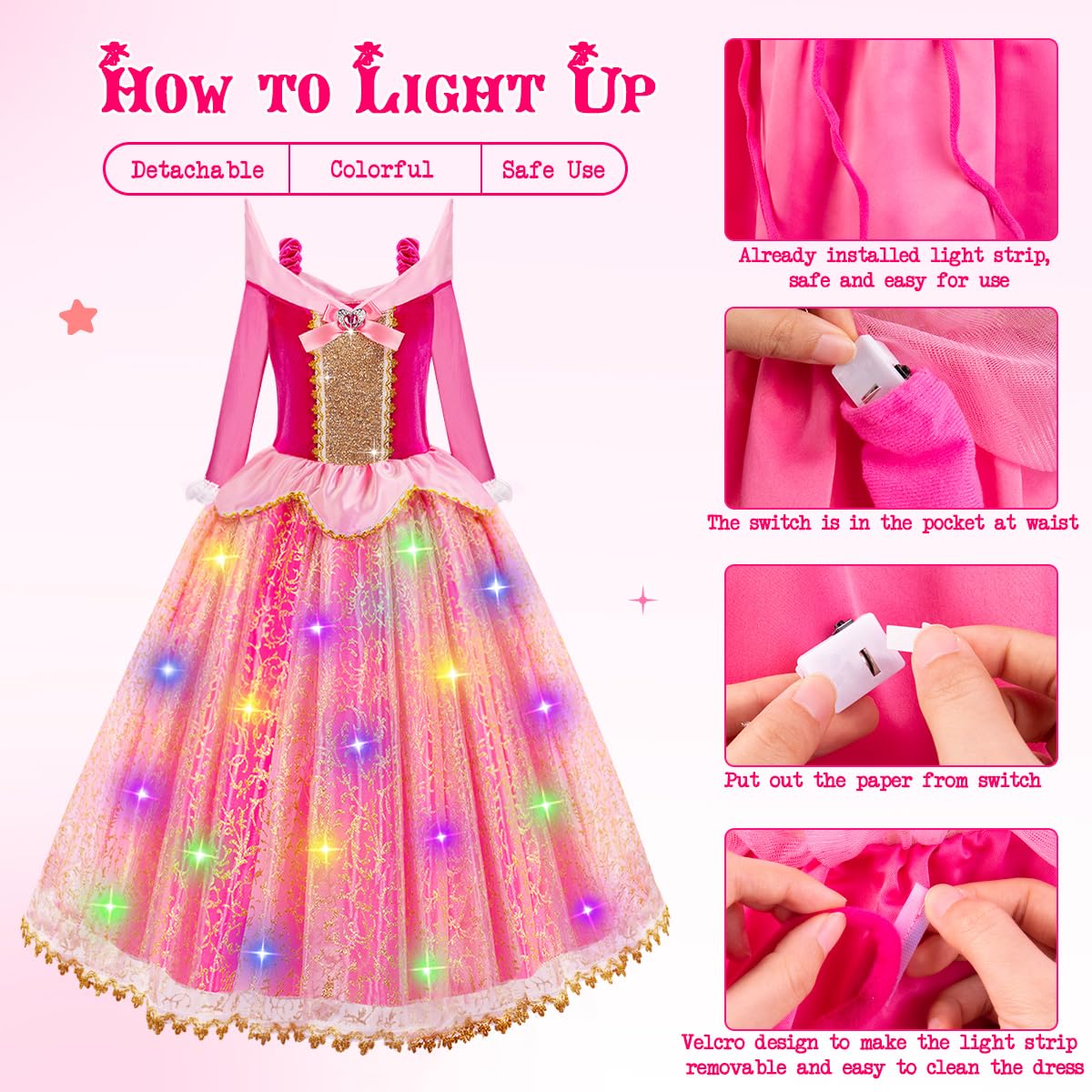 Meland Princess Dress light-up headband adds sparkle to playtime