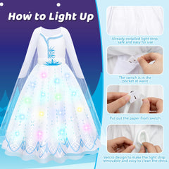 Soft polyester and organza keep kids comfy while sparkling