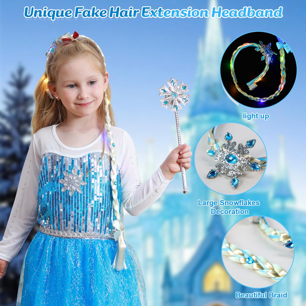 Meland Princess Dress sequined snow pattern shines under party lights