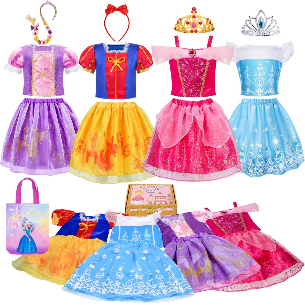 Meland princess dress trunk with four sets for imaginative play and daily dress-up fun.