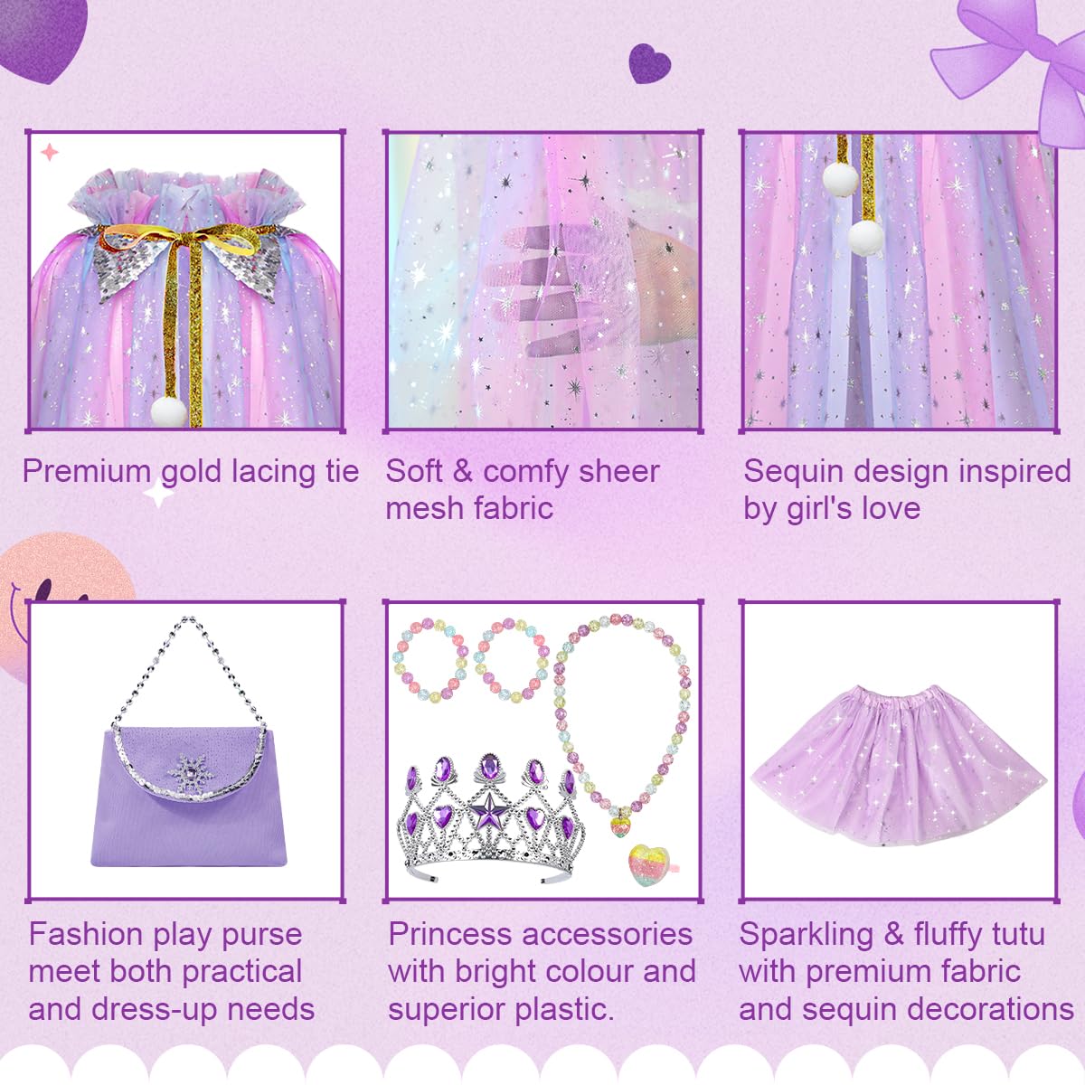 Meland princess accessories purse adds realistic detail to pretend play
