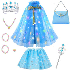 Meland princess dress-up light-up cape glowing during playtime