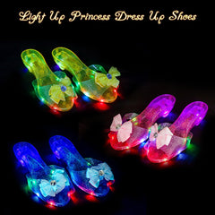 Meland princess dress-up shoes with LED twinkle lights for safe, fun wear.