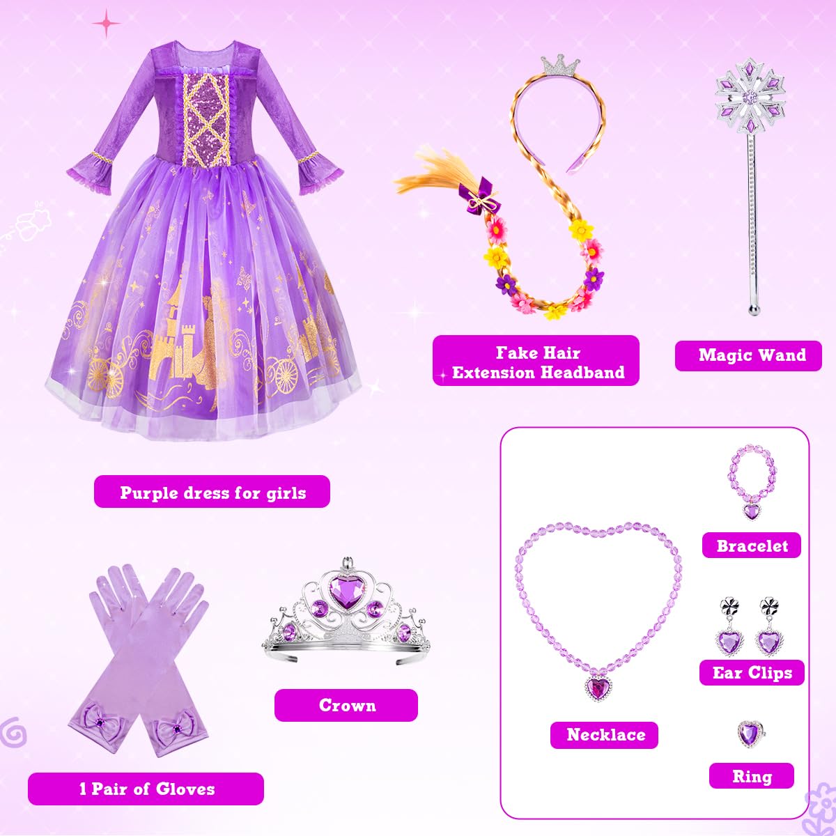 Meland Princess Gloves complete an elegant dress-up ensemble.