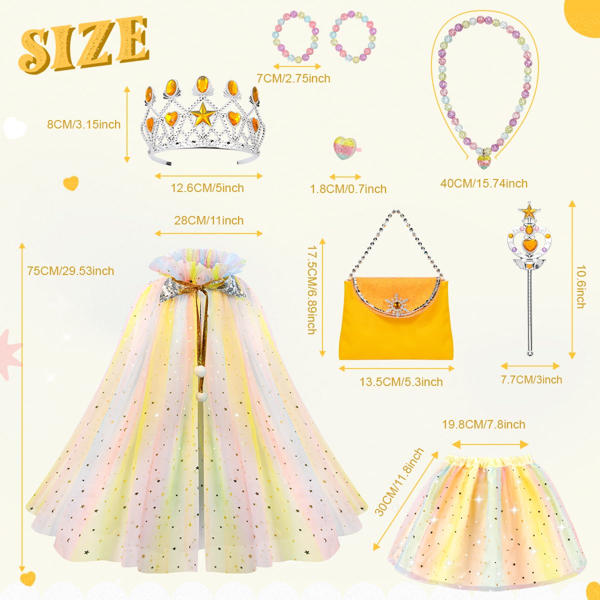 Meland ring and necklace set for coordinated princess styling