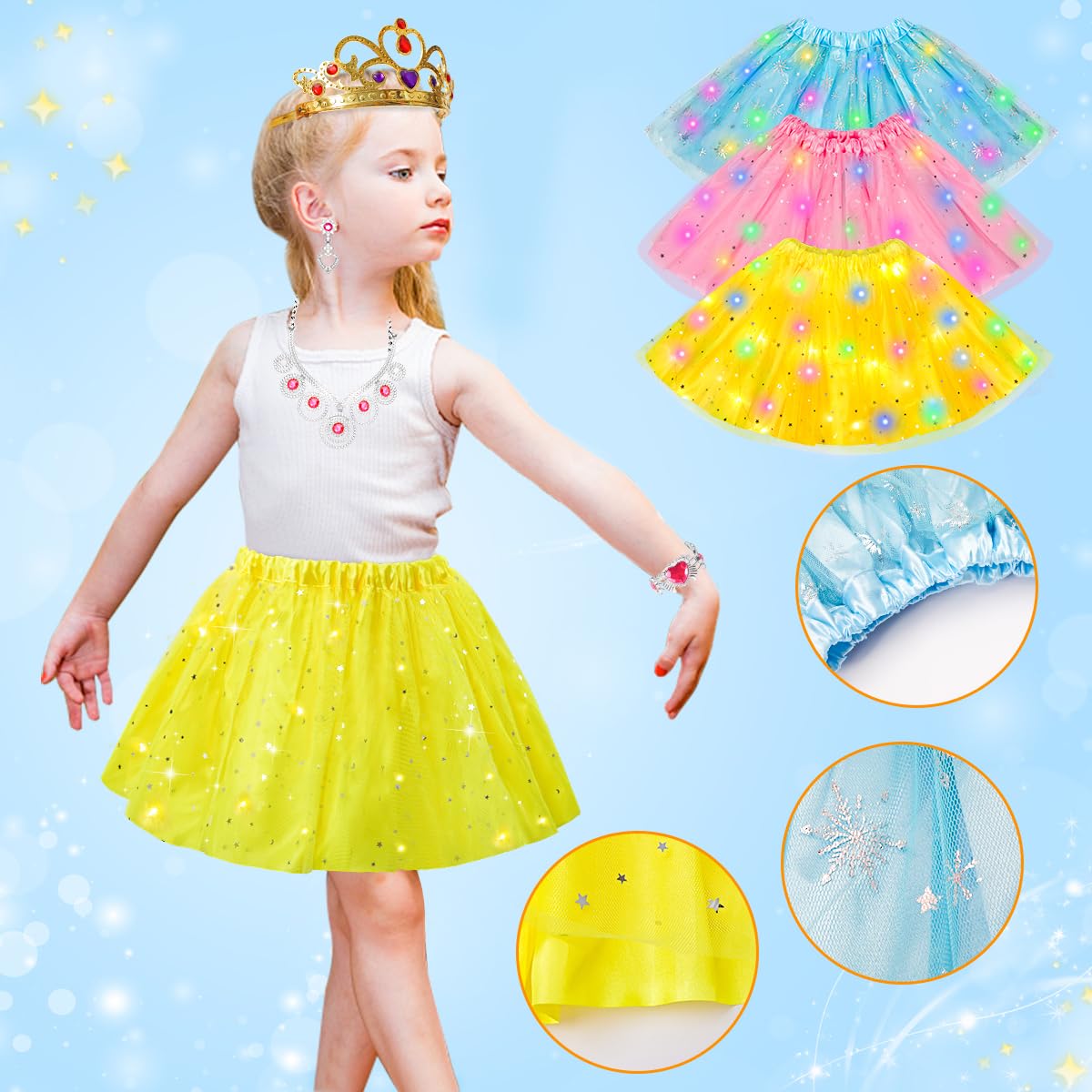 Meland soft skirts with elastic waist for easy, comfy dressing.