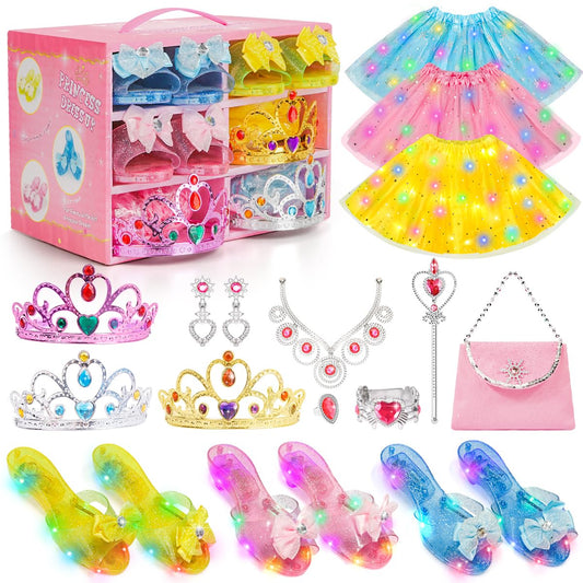 Meland princess sparkly skirts with detachable LED lights for sparkling playtime.
