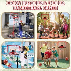 Meland includes pump and three basketballs for quick setup.