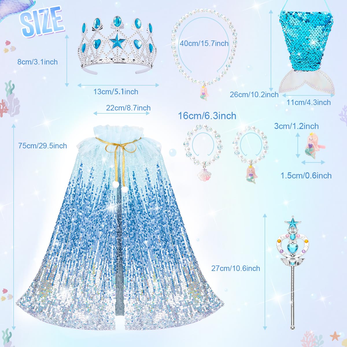 Meland rainbow colors add versatile fashion for princess roles.