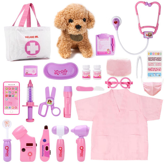 Meland toy doctor kit with carrying bag for organized pretend play