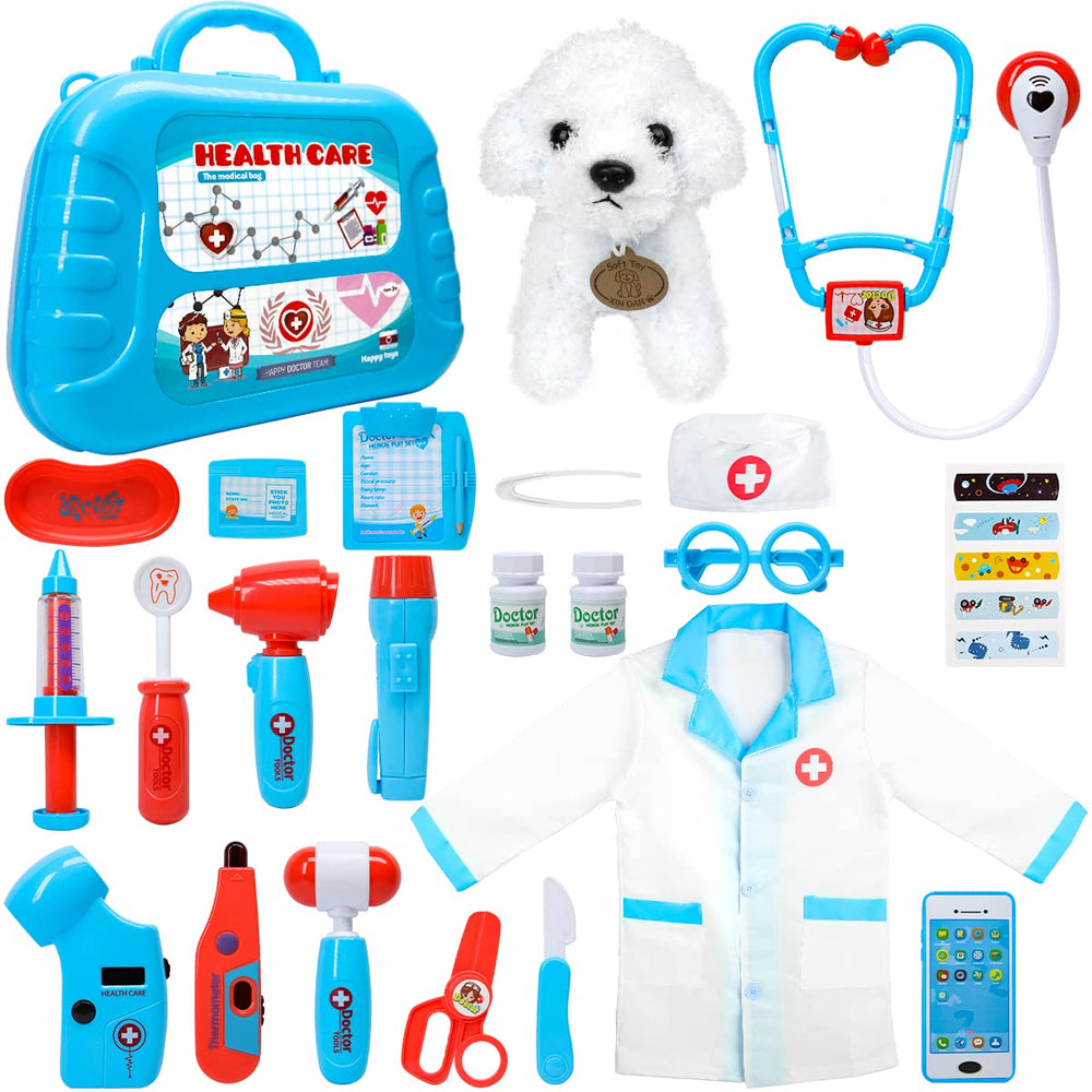 Meland Toy Doctor Kit carrying case keeps tools organized for pretend play