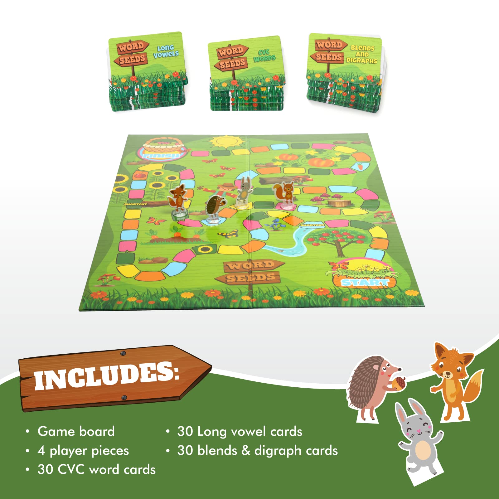 Melby Toys Word Seeds durable reading game designed for little hands and classrooms