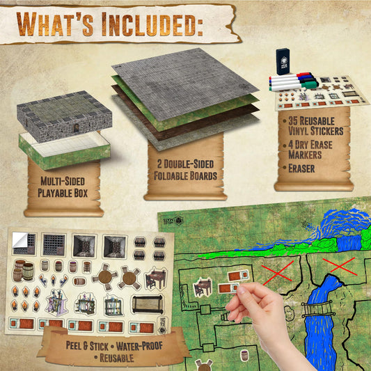 Melee Mats DND moss double-sided map for verdant dungeon scenes.