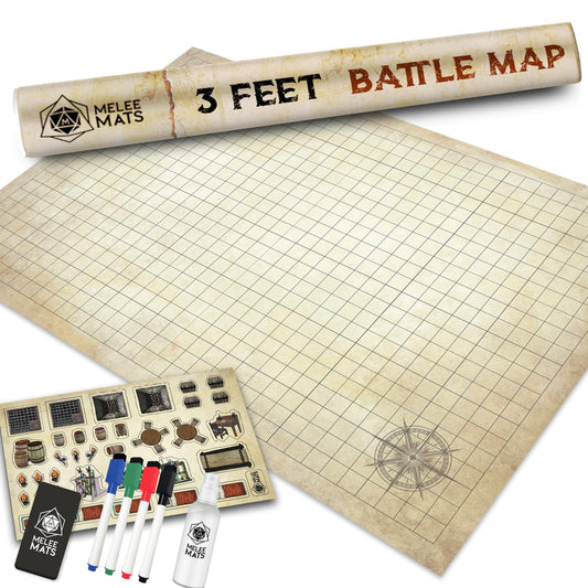 Melee Mats DND map starter set 24x36 battle grid for seamless tabletop battles