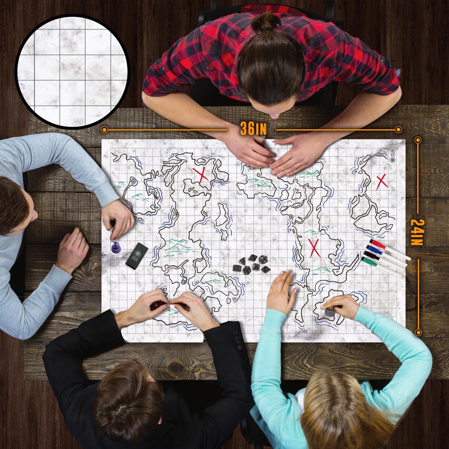 Melee Mats DND map starter tundra scene for rugged combat zones.