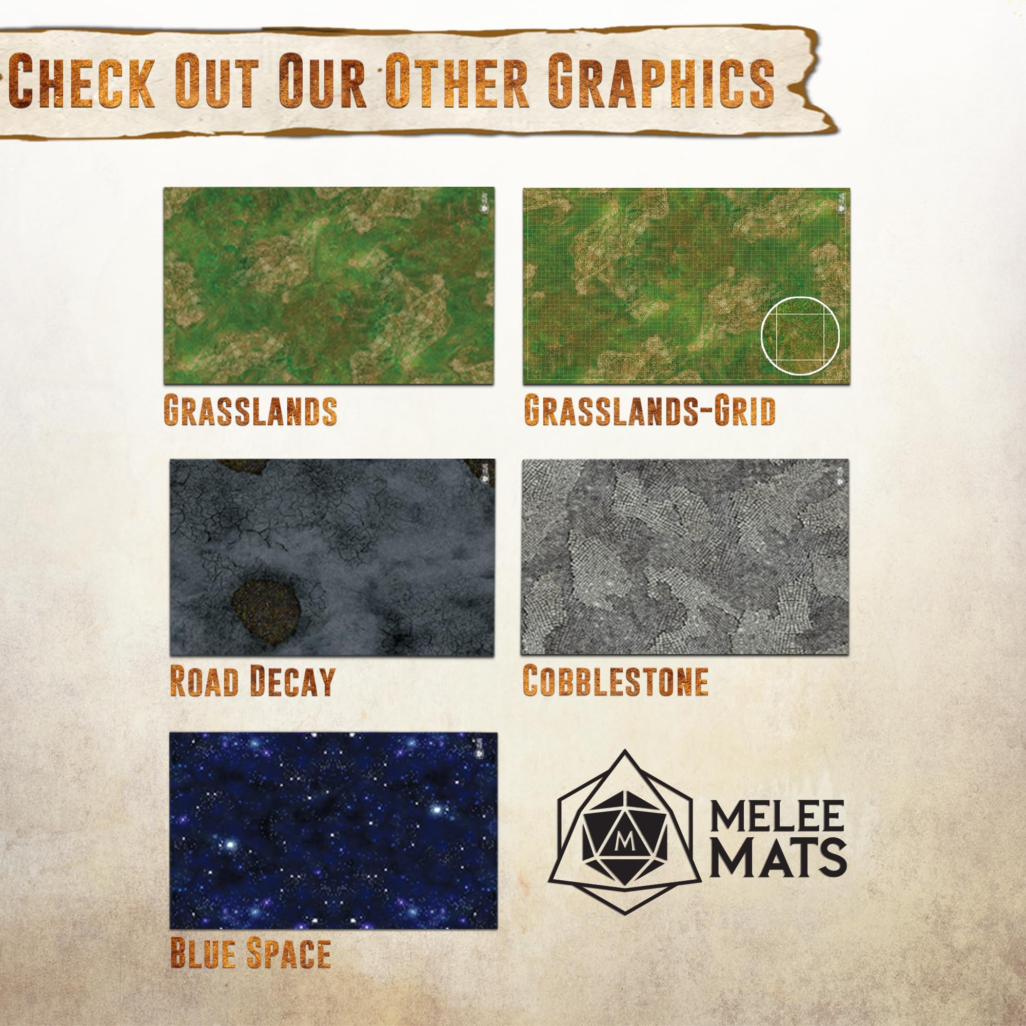 Melee Mats easy-clean surface simplifies after-skirmish cleanup and storage.