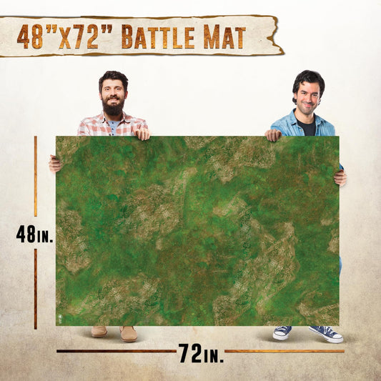 Melee Mats battle mat waterproof surface for simple cleanup between battles.