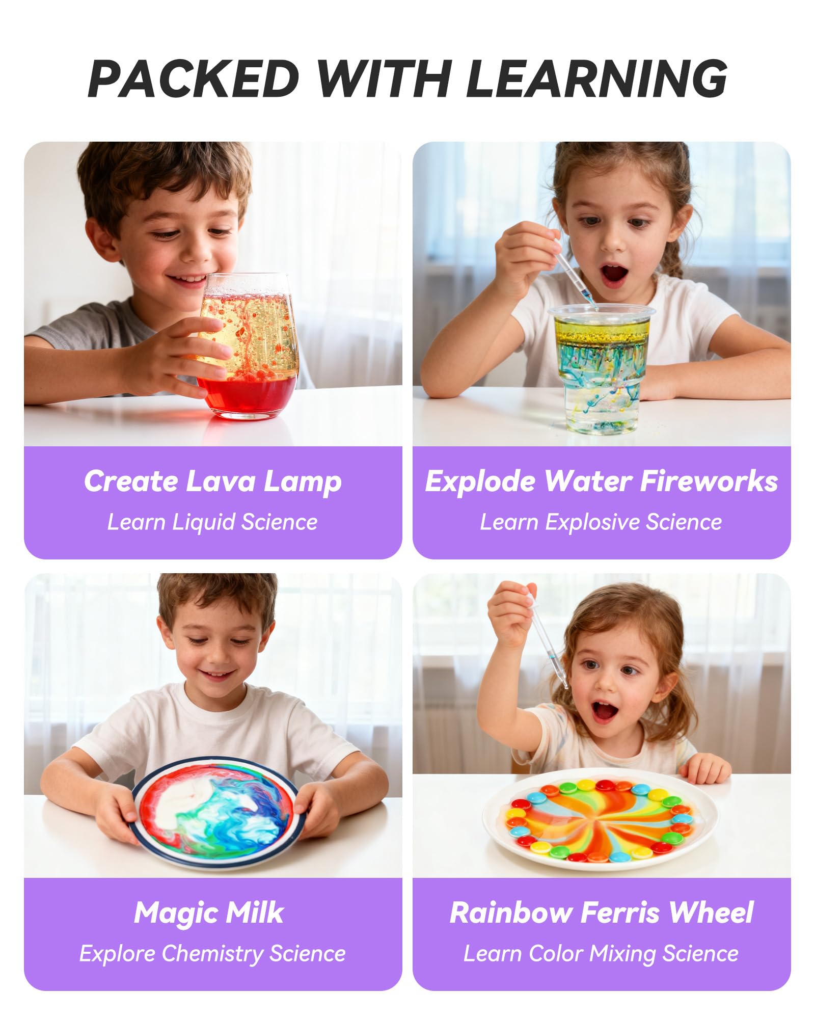 Melican 80+ Science Kit crystal growth activity supports observation skills.