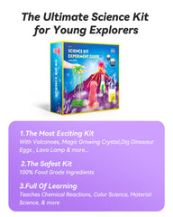 Melican 80+ Science Kit instruction manual guiding kids through experiments.