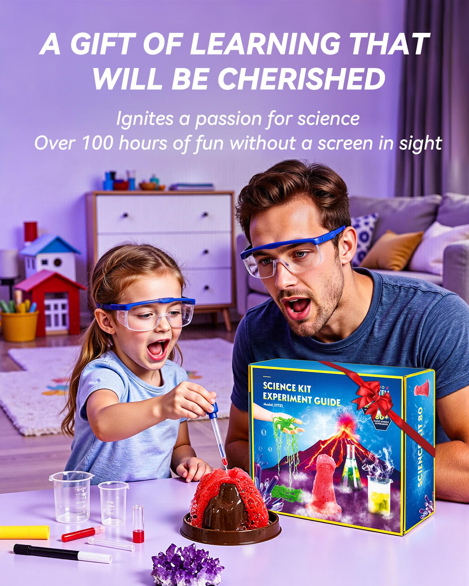 Melican 80+ Science Kit safety goggles ensuring eye protection during activities.